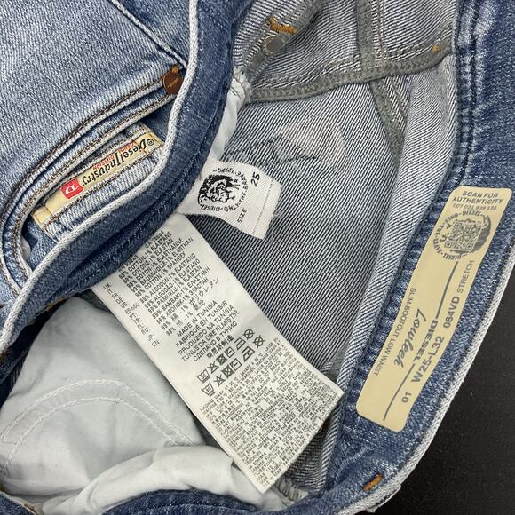 Diesel Blue Cotton Blend Slim Bootcut Low Waist Jeans Women’s Size 25 Pre-Owned - Picture 3 of 4
